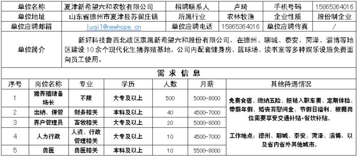 夏津最新招聘信息匯總